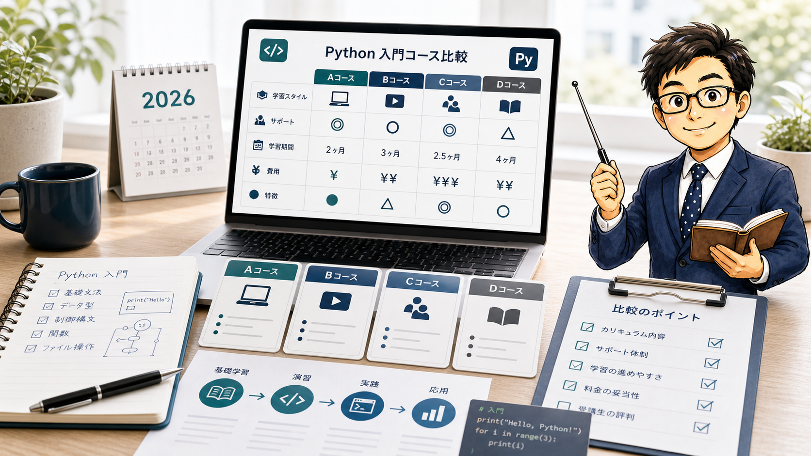 Python未経験向けスクール比較【2026年版】｜給付金・費用・学習内容で選ぶ